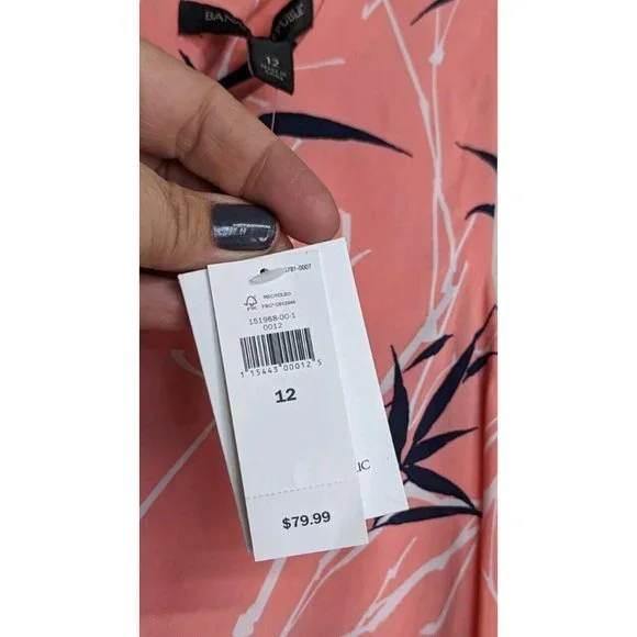 Banana Republic Tropical Dress Women's 12 NWT Beach Vacation Lightweight - Picture 8 of 13